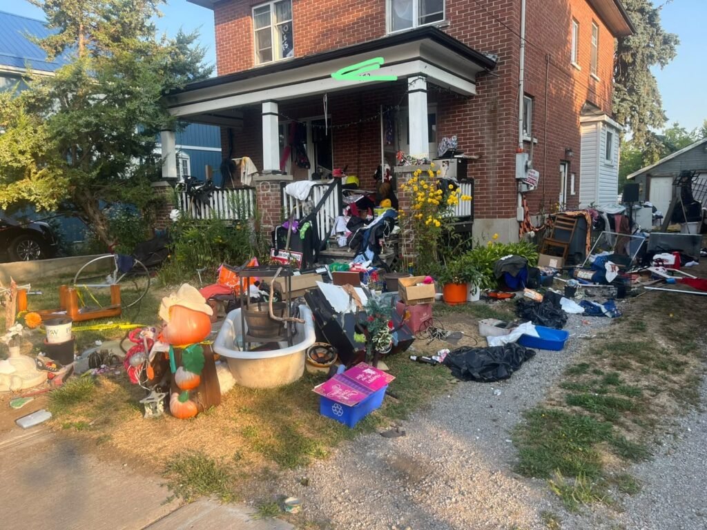 Before junk removal property cleanout in Peterborough