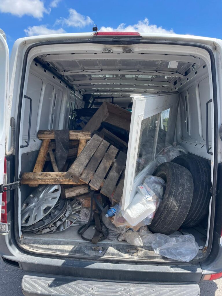 Junk removal van loaded with unwanted items in Peterborough